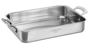 lot 140 image: Cuisinart Forever Stainless Collection Multi-Use Roasting Pan, 13.5 Inch, Stainless Steel