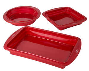 lot 160 image: Wolfgang Puck 3-piece Collapsible Silicone Bakeware Set