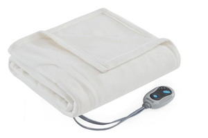 lot 181 image: Beautyrest Fleece Electric Throw Heated Blanket Wrap with 3 Heating Levels Gray 50x60 (COLOR IS GRAY, PICTURE FOR REFERENCE)