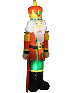 lot 200 image: HOMCOM 8 Inflatable Christmas Nutcracker Soldier, Blow-Up LED Yard Display