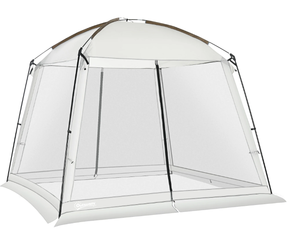 lot 201 image: Outsunny 4-Person Screen Tent, Polyester, 118 L x 118 W x 94.5 H
