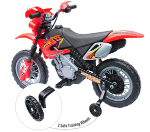 lot 209 image: Homcom Kids 6V Electric Ride On Motorcycle with 4 Wheels, Battery-Powered Bike Car Toy for Children, Safe & Durable, Red