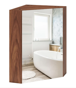 lot 220 image: Giantex Corner Medicine Cabinet, 23.5� Over The Toilet Storage Cabinet with Mirror Door, Adjustable Shelf (Transit Damage, See Photos)