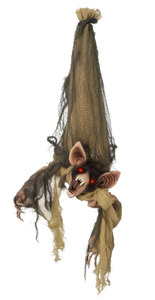 lot 221 image: Outsunny 28 Life Size Outdoor Halloween Decorations Hanging Bat Opening Month, Animated Prop with Sound and Motion Activated Light Up Eyes, Sound and Laughter