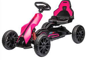 lot 244 image: Aosom 12V Electric Go Kart for Kids w Adjustable Speed, Pink