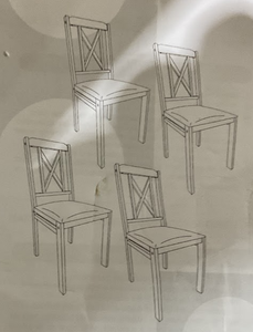 lot 254 image: Costway Dining Chairs Set of 4 JB12851-22 (See Photos For Color Details)