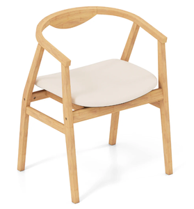 lot 263 image: Giantex Modern Mid Century Accent Chair, Made of Fabric, Bamboo (Missing Hardware)