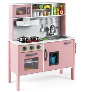 lot 264 image: Costway Kids Kitchen Playset with Towel Rack for Toddlers