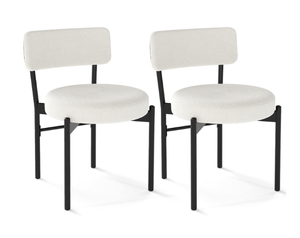 lot 268 image: Costway Dining Chair Set Of 2, With Curved Backrest And Padded Seat, White