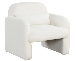 lot 285 image: Costway Modern Accent Chair with Waist Pillow and Armrests for Living Room Bedroom
