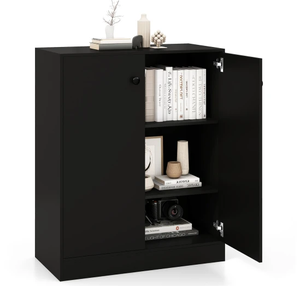 lot 362 image: Costway Modern Freestanding Chest of Drawers With Adjustable Shelves  72 x 34 x 85.5 cm Black JZ10309DK