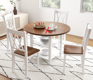 lot 331 image: Giantex Set Of 4 Wooden Farmhouse Kitchen Chairs W Rubber Seat Acacia Heavy Duty KC58346-22 (Only Chairs)