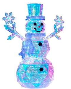 lot 365 image: Members Mark 6 Pre-Lit Prismatic Snowman (Used, Missing Hardware)