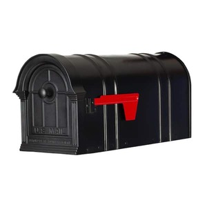 lot 11 image: Postal PRO Manchester Black Steel and Aluminum Post Mount Mailbox