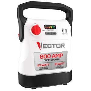 lot 13 image: VECTOR 800 Amp Jump Starter with USB Power