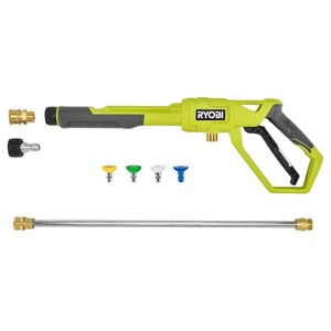 lot 128 image: RYOBI Pressure Washer Trigger Handle Kit with Quick-Connect Adaptors, Nozzles and Wand for Pressure Washers up to 3600 PSI
