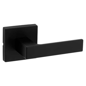 lot 131 image: (2) Kwikset Singapore Square Matte Black HallCloset Door Handle with Microban