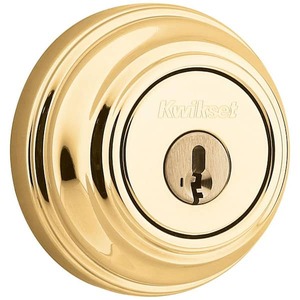 lot 162 image: Kwikset Polished Brass Double Cylinder Deadbolt featuring SmartKey Security