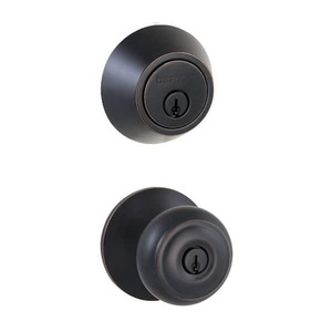 lot 166 image: (2) Defiant Hartford Aged Bronze Combo Pack with Double Cylinder Deadbolt
