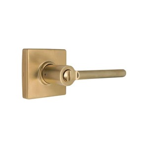 lot 193 image: (2) Defiant Tonebridge Brushed Gold BedBath Door Handle with Square Rose
