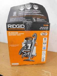 lot 28 image: RIDGID 10 Gal. 6.0 Peak HP Stainless Steel Shop Vacuum Wet Dry Vac