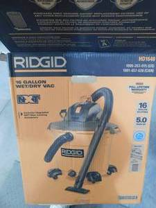 lot 30 image: RIDGID 16 Gal. 5.0 Peak HP NXT Shop Vacuum Wet Dry Vac with General Debris Filter, Locking Hose