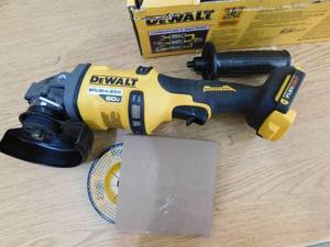 lot 73 image: DEWALT FLEXVOLT 60V MAX Cordless Brushless 4.5 in. to 6 in. Small Angle Grinder with Kickback Brake (Tool Only)