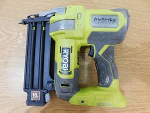 lot 115 image: RYOBI ONE HP 18V 18-Gauge Brushless Cordless AirStrike Brad Nailer (Tool Only)