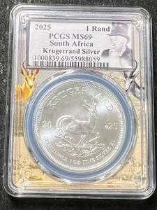 2025 S. AFRICAN SILVER KRUGERRAND PCGS MS69