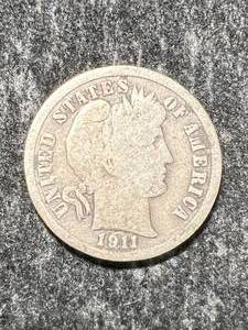 lot 08 image: 1911 US BARBER DIME