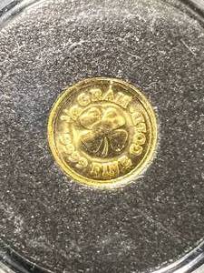 lot 15 image: HALF GRAM .9999 FINE GOLD MONARCH METALS ROUND IN CASE