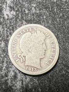 lot 39 image: 1913 US BARBER DIME