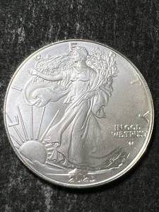lot 44 image: 2025 AMERICAN SILVER EAGLE 1 TROY OZ .999 FINE SILVER