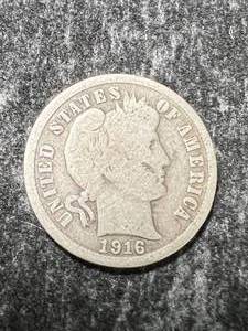 lot 49 image: 1916 US BARBER DIME