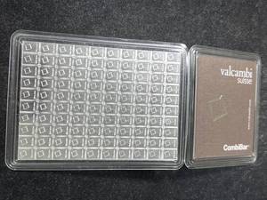 lot 66 image: 100 GRAMS .999 FINE SILVER VALCAMBI SUISSE BAR