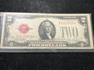 lot 70 image: 1928G US RED SEAL $2 BILL