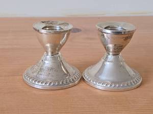 lot 1094 image: Lot of (1 Pair) 191-grams (total) Sterling Silver Weighted Candlestick Holders by Duchin Creation 2 12 x 2 12