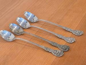 lot 1126 image: Lot of (4) 7-58 157-grams (total) Sterling Silver Ice Tea Spoons - Francis I by Reed & Barton