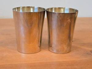 lot 1159 image: Lot of (2) 197-grams (total) Sterling Silver Mint Julep Cups 3 34 x 2 34