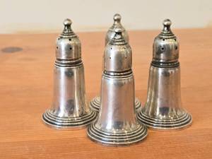 lot 1179 image: Lot of (2) 3 245-grams (total) Sterling Silver Weighted Salt & Pepper Shaker Set of 2 by Empire #244