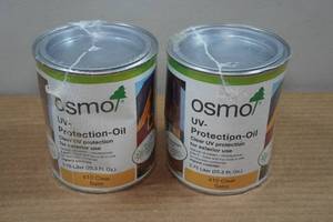lot 134 image: 2 Osmo UV-Protection Oil - Clear Satin 25.3fl oz