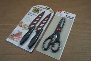 lot 140 image: Multi-Purpose Scissors and Copper Knife Set