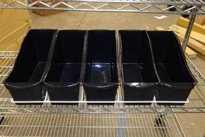 lot 56 image: 5 Storex Book Bin Storage Shelf - 26x12