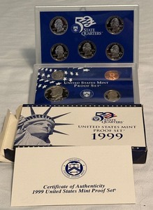 lot 46 image: 1999 Proof Set - original package with COA