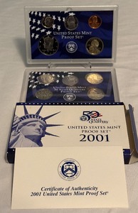 lot 48 image: 2001 Proof Set - original package with COA