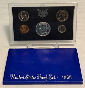 lot 62 image: 1968 Proof Set  - original package with COA