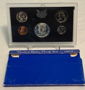lot 63 image: 1969 Proof Set - original package with COA