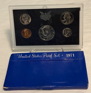 lot 64 image: 1971 Proof Set  - original package with COA