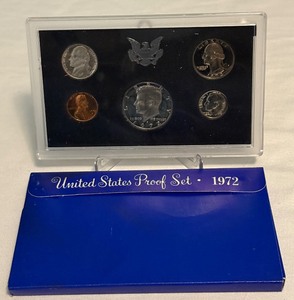 lot 65 image: 1972 Proof Set  - original package with COA