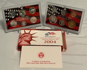 lot 76 image: 2004 Silver Proof Set  - original package with COA